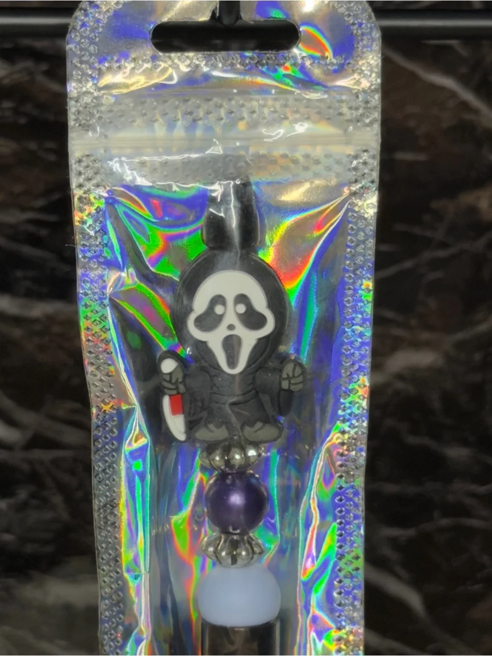 Scream Focal Bead Pen Black & Blue Ink